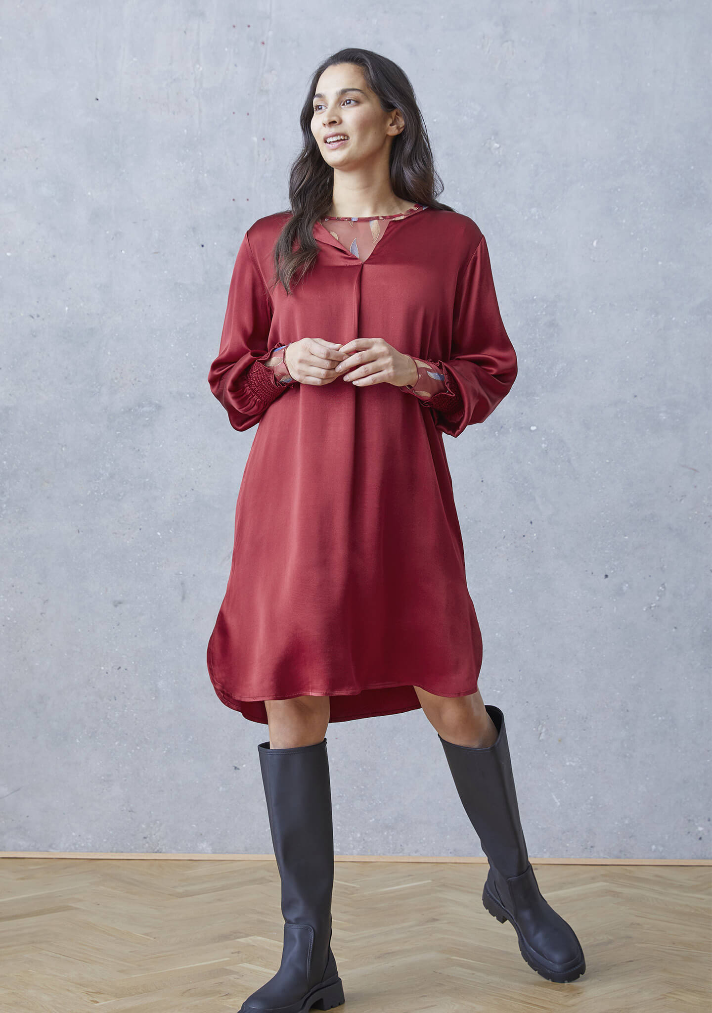 Mirra Tunic Dress - Red